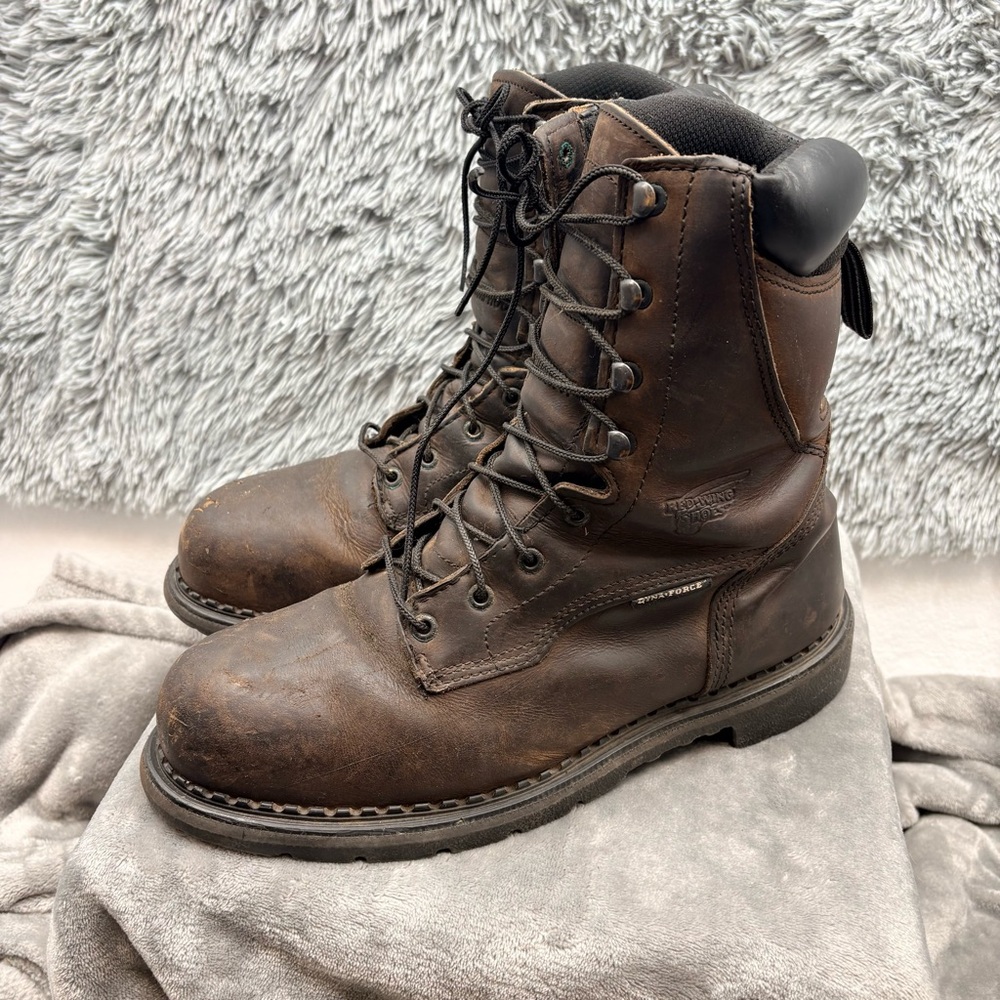 Red Wing Boots Mens 9.5 Steel Toe Brown Work Leather Lace up DynaForce 2211 USA